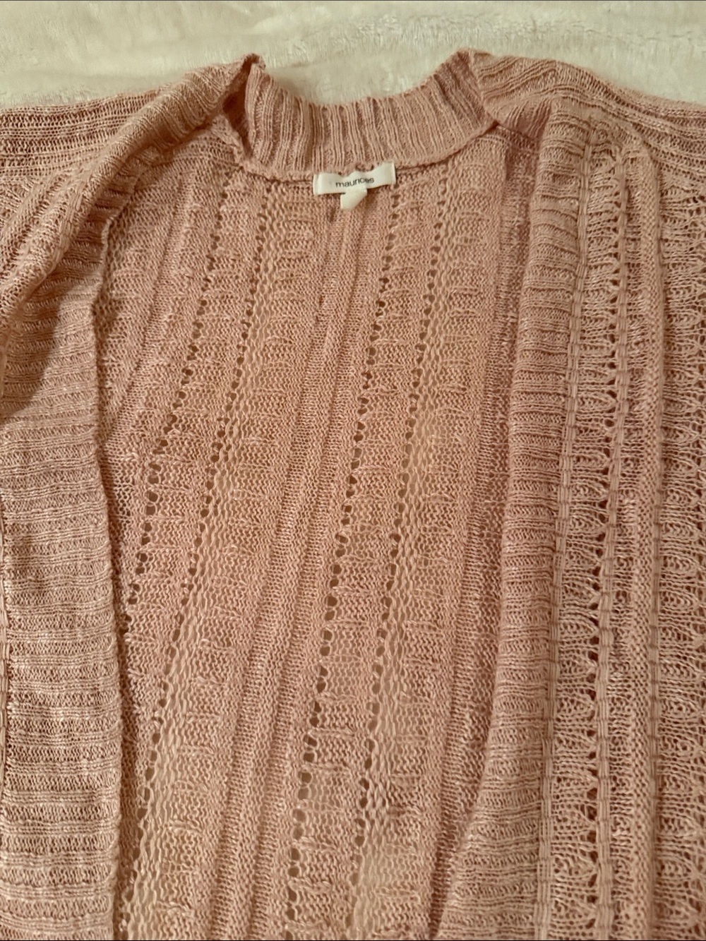 Maurices Dusty Rose Open-Knit Women's Cardigan